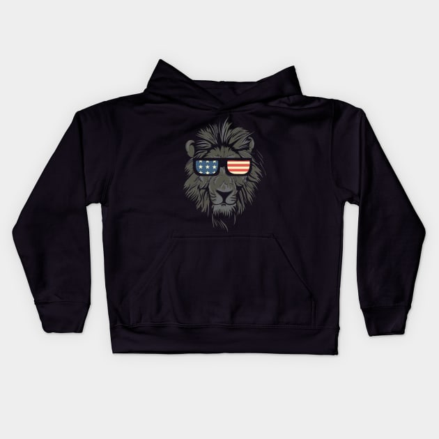 American King Lion Kids Hoodie by aaallsmiles